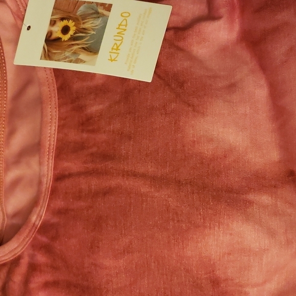 Kirundo Ruched Elegant Bodycon Long Sleeve Wrap Pink Tie-Dyed Dress Size S - Picture 4 of 6